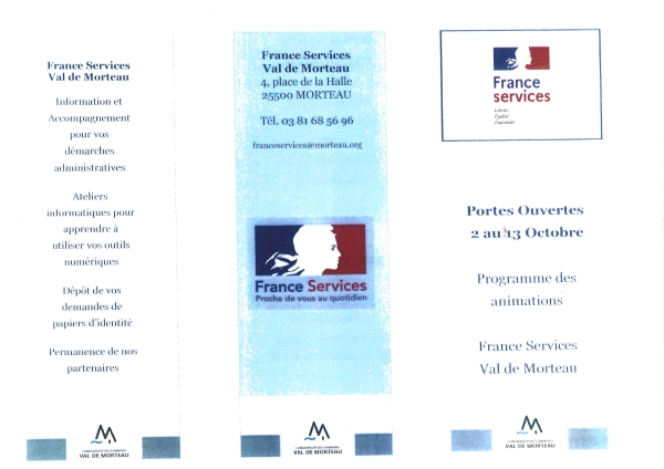 Portes Ouvertes du 2 au 13 Octobre 2023 Maison France Services
